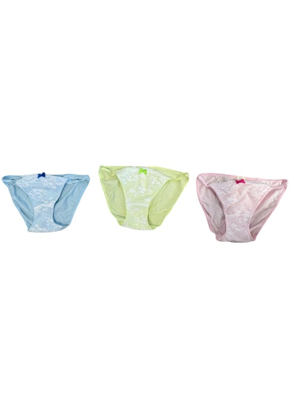 Gilly Hicks Lot of 3 Down Undies String Bikini Panties Floral Lace Size Small S
